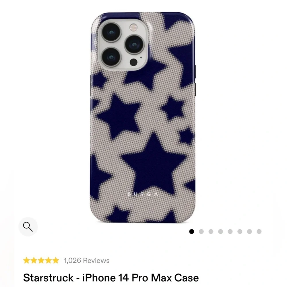 Burga Starry Night Phone Case - Navy and White. iPhone 14 Plus